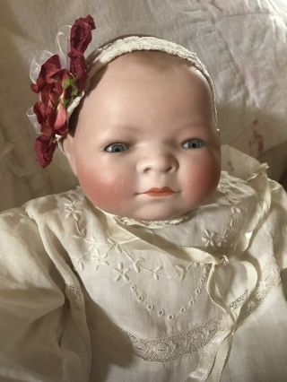 14” Antique Bisque Bye - Lo Baby Doll Grace S.  Putnam Germany C.  1920 