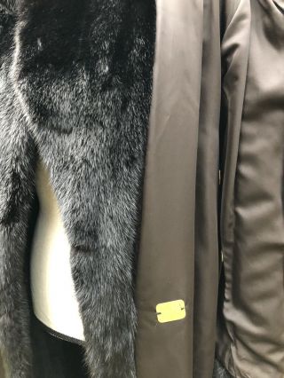 Designer I.  MAGNIN Brown Vintage MINK Fur Classic Long Coat Sz L/XL 10