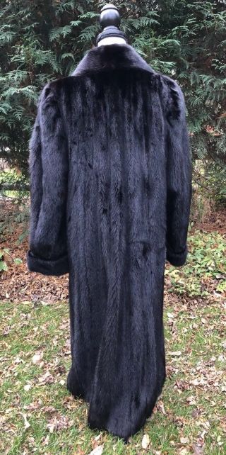 Designer I.  MAGNIN Brown Vintage MINK Fur Classic Long Coat Sz L/XL 3