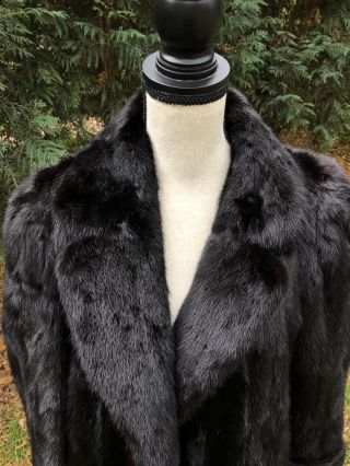 Designer I.  MAGNIN Brown Vintage MINK Fur Classic Long Coat Sz L/XL 4