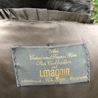 Designer I.  MAGNIN Brown Vintage MINK Fur Classic Long Coat Sz L/XL 9