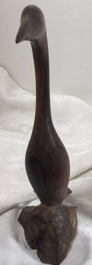 Wood Duck Goose Primitive Hand Carved Glass Eyes Mid Century Carving By David 5