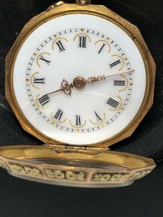 French Pendant/pocket Watch With 18k Gold Horsehead Mark With Fancy Dial