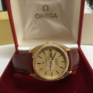 Vintage Omega Constellation Chronometer Automatic Day Date Watch Gold Plated