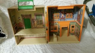 Vintage Sesame Street 123 Playset Puppets Neighborhood House Store CBS Toys 1984 2