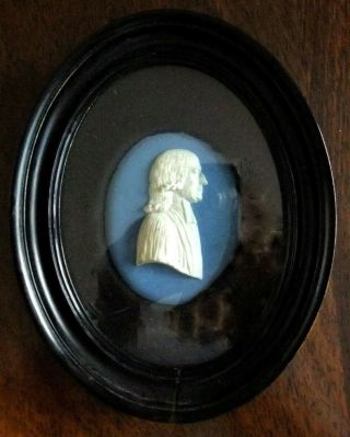 Antique 19thc Adams & Bromley Jasperware Portrait Plaque Rev J.  Wesley - Wedgwood