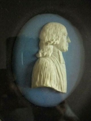 ANTIQUE 19THC ADAMS & BROMLEY JASPERWARE PORTRAIT PLAQUE REV J.  WESLEY - WEDGWOOD 3