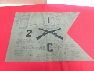 Post Wwii Us Army Subdued Guidon 1st Infantry C Company Signed For Co Leaving