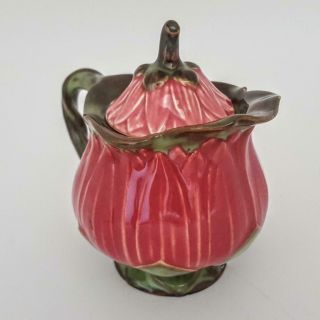 Rare Antique Art Nouveau Zsolnay Pecs Majolica Lotus Teapot Milk Sugar Set c1880 10