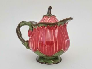 Rare Antique Art Nouveau Zsolnay Pecs Majolica Lotus Teapot Milk Sugar Set c1880 7
