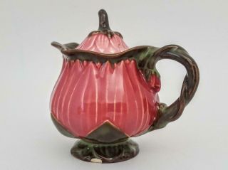 Rare Antique Art Nouveau Zsolnay Pecs Majolica Lotus Teapot Milk Sugar Set c1880 8
