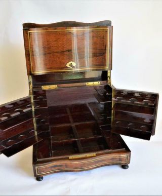 STUNNING ANTIQUE FRENCH NAPOLEON III ROSEWOOD CAVE A LIQUEUR DECANTER BOX c1870s 5