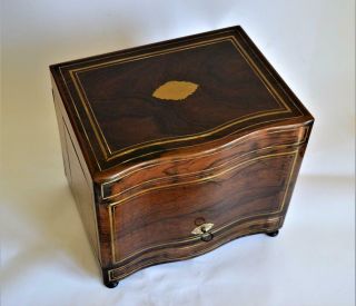 STUNNING ANTIQUE FRENCH NAPOLEON III ROSEWOOD CAVE A LIQUEUR DECANTER BOX c1870s 7