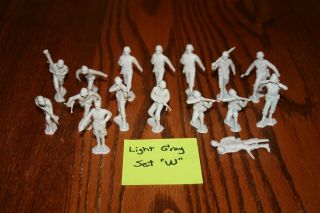 16 Vintage Marx 1963 Wwii Light Gray German Army Soldiers W - Mpc Timmee