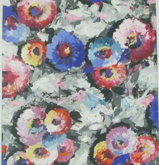 Vintage 1960 Gouache Watercolor Textile Design by Arthur Litt Listed 2