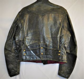 50 ' s Horsehide Leather Motorcycle Jacket Vintage 1 Biker Wild One Men S 6