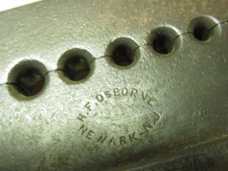 VTG H F Osborne Leather Tool 18 Hole Rein Rounder Saddlers pat May 1875 4