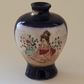 Japanese Satsuma Vintage Victorian Meiji Period Oriental Antique Mini Vase C