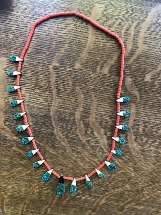 Vintage Santo Domingo Necklace Depression Era Pueblo Native American