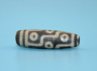 40 12 mm Antique Dzi Agate old 9 eyes Bead from Tibet 2