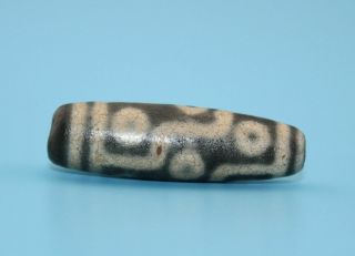 40 12 mm Antique Dzi Agate old 9 eyes Bead from Tibet 3
