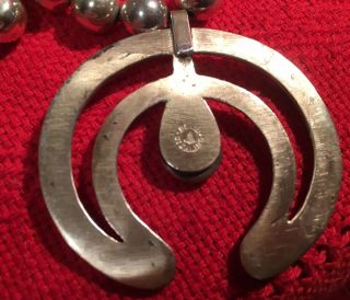 Vintage Bell Sterling Silver Navajo Squash Blossom Necklace 18” 100g 4
