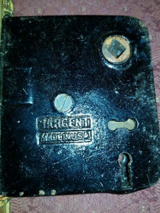 Vintage Sargent Mortise 3 1/2 Lock Deadbolt Brass 5 1/4 Striker Plate a 2