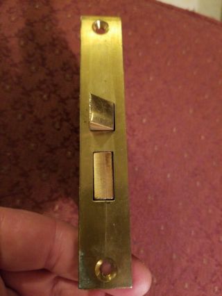 Vintage Sargent Mortise 3 1/2 Lock Deadbolt Brass 5 1/4 Striker Plate a 3