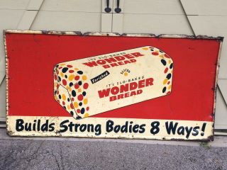 Wonder Bread Antique / Vintage Sign (large 6 Feet Wide By 37 Inches Tall)