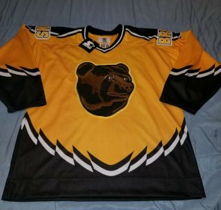 Vintage Nhl Boston Bruins 3rd Jersey Starter Hockey Pooh Bear Nwt Read Sz 48