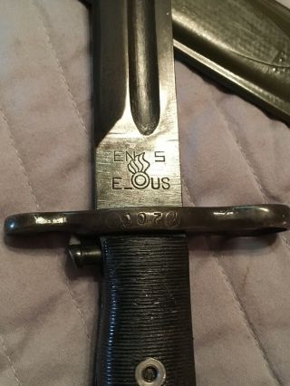 WW2 M1 Garand EN - S Bayonet With E - US Scabbard 2