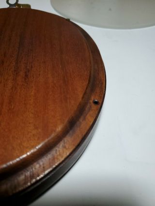 WALTHAM WALL CLOCK Antique Oval Art Noveau Wood Frame Brass Tone Quartz Movement 5