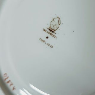 Wedgwood Tea Cup & Saucer Set Gold Scrolling & Flowers - Numbered RARE 8