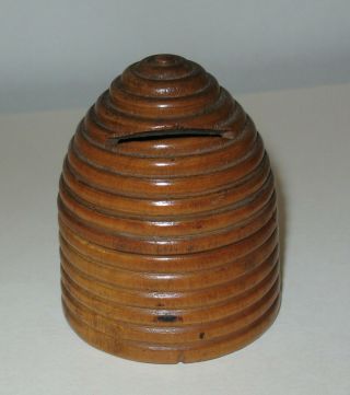 Vtg Htf " Busy Bee " Wood Christian Science 1891 Childrens Beehive Still Bank