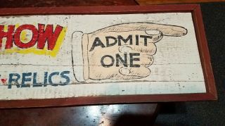 Antique Wild West Show Advertisement,  Wooden Sign from Evansville,  Indiana 5