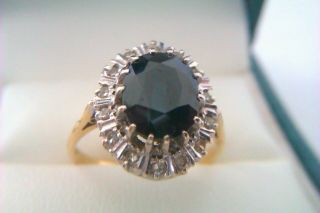18ct Gold Platinum Sapphire & Diamond Ladies Cluster Ring Circa 1946