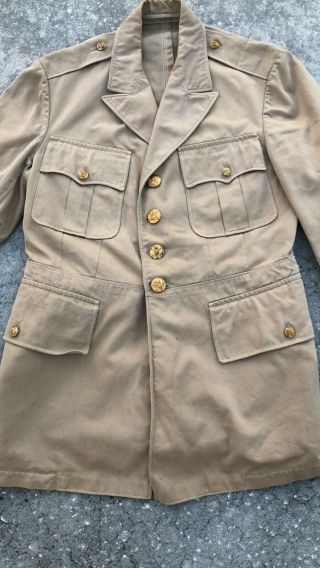 Pre - WWII WW2 NAMED Army Officer ' s Uniform Jacket and Breeches Khaki Full Colonel 2