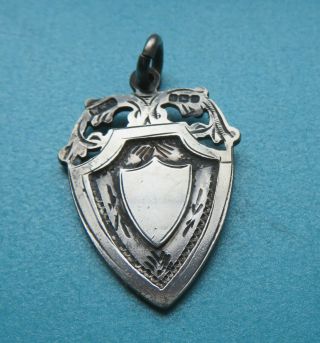 Antique Double Sided Sterling Silver Handsome Watch Chain Fob,  Pendant,  1919