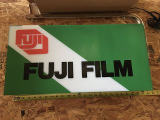 Vintage 1990s Fuji Film Advertising 2 - Sided Hanging Lighted Sign 2