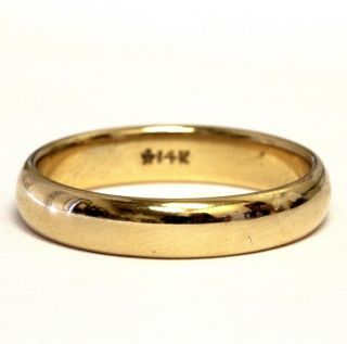 14k Yellow Gold Mens Wedding Band 5g Ring Gents 4.  53mm Vintage Antique Estate