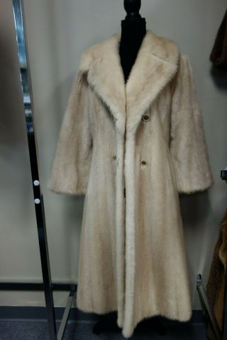 Vintage Small Creme Mink Fur Swing Coat Jacket 3874s