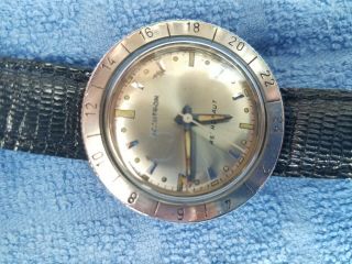 Vintage Bulova Accutron Astronaut Mens Stainless Steel Gmt 214 Watch