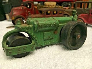 Vintage Hercules Steam Roller Toy Cast Iron All Green Paint