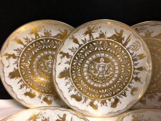 Set Of 10 Antique Luncheon Plates Hand Painted And Signed In France For Birks