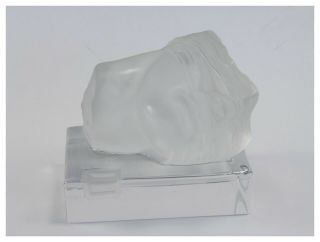 Vintage Daum Glass Half Face Sculpture Paperweight By Igor Mitoraj