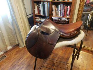Vintage Hermes Close Contact Saddle 17.  5 Inch Seat