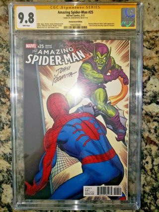 Spiderman 25 Cgc 9.  8 Ss John Romita Sr Remastered 1:1000 Rare