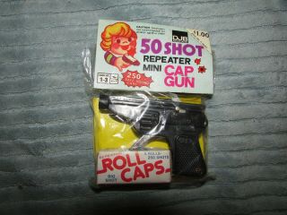Vintage Toy Cap Gun With Caps Never Removed From Package 1960 