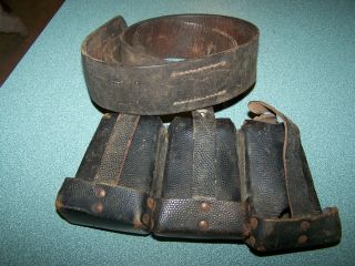 Wwii German 3 Ammo Pouch And Belt