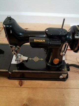 Vintage Singer Electric Sewing Machine Model 66 - 6,  Great,  With